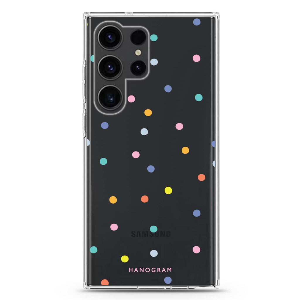 Colourful Dot Pattern Samsung Galaxy Ultra 透明保護殼，適用 S26/S25/S24/S23 Ultra，圖1