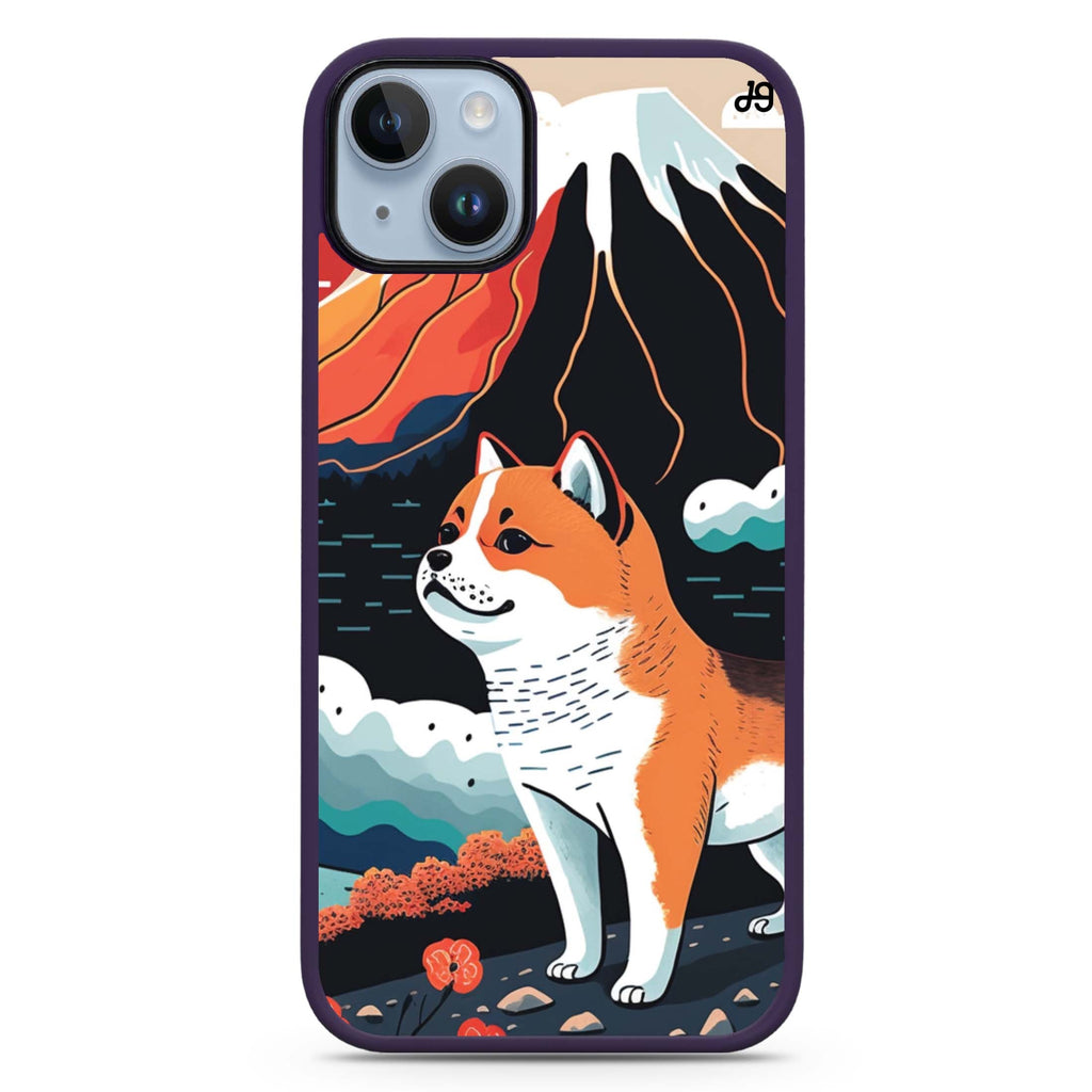 Shiba Inu with Fuji Mountain iPhone 14 Plus Magsafe 兼容防衝擊保護殼