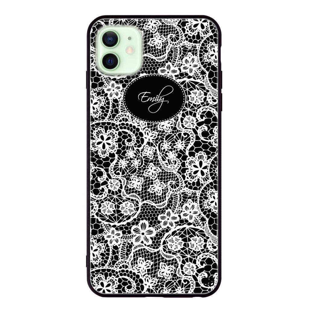 My Floral Lace iPhone 12 mini 超薄強化玻璃殻