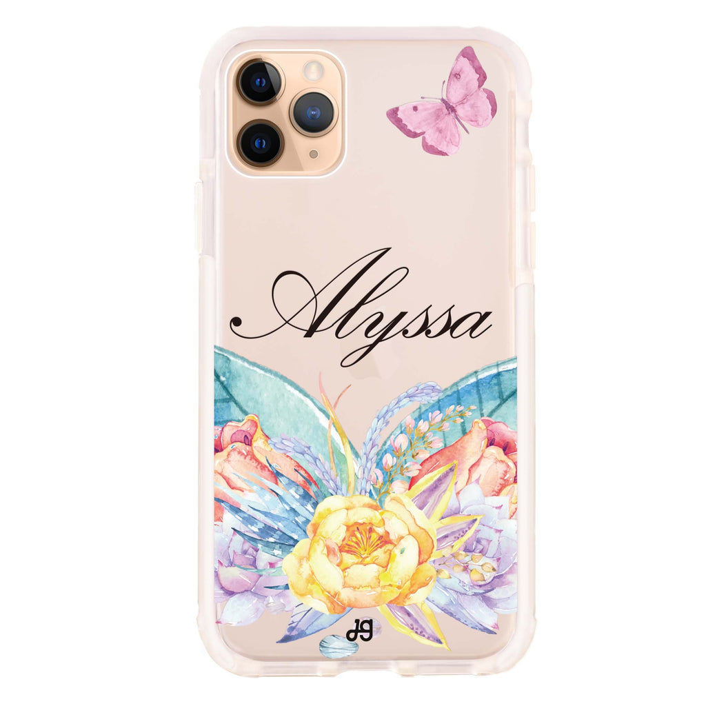 Butterfly and Abloom Rose iPhone 吸震防摔保護殼