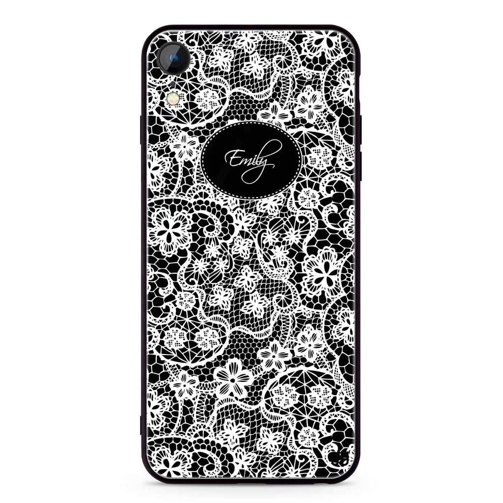 My Floral Lace iPhone XR 超薄強化玻璃殻