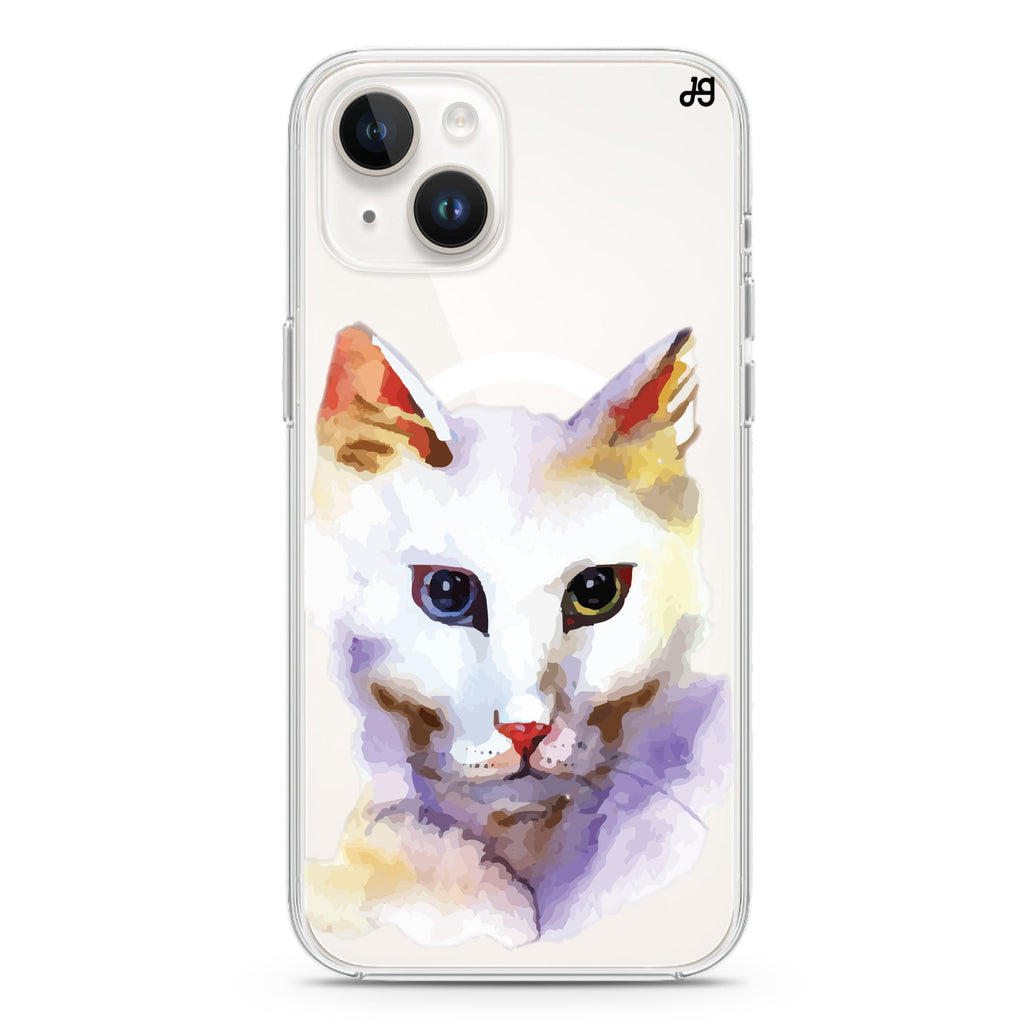 Watercolour Cat iPhone 14 Plus Magsafe 兼容水晶透明保護殼