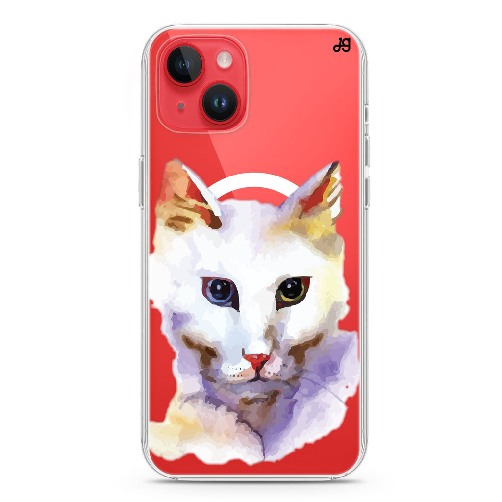 Watercolour Cat iPhone 14 Magsafe 兼容水晶透明保護殼