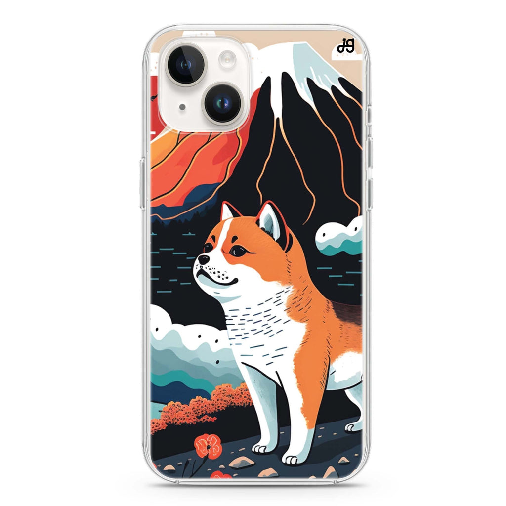 Shiba Inu with Fuji Mountain iPhone 14 Magsafe 兼容水晶透明保護殼