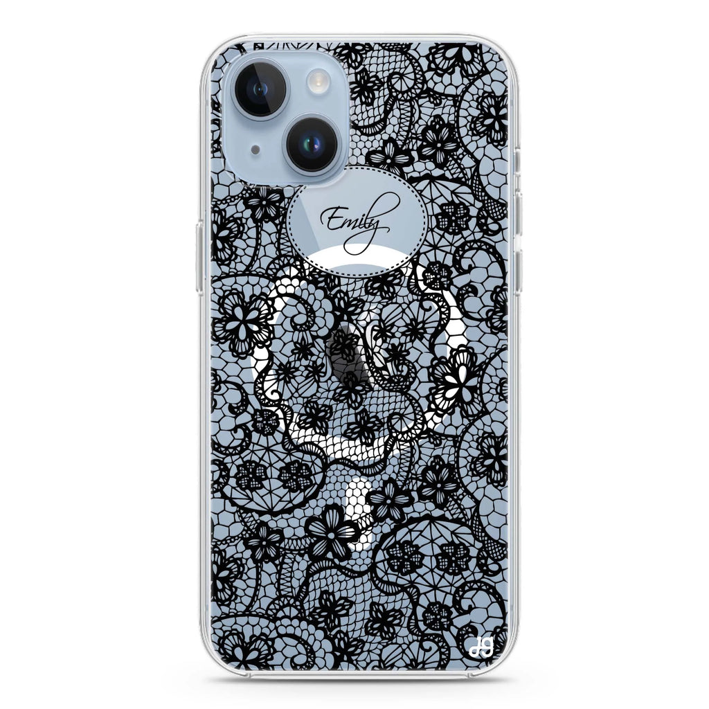 My Floral Lace iPhone 14 Plus Magsafe 兼容水晶透明保護殼