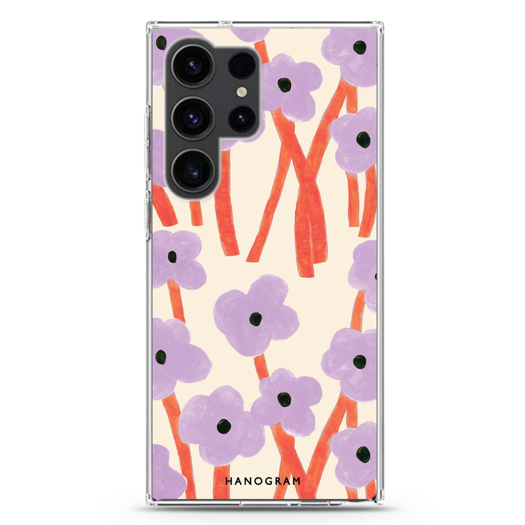 Floral Samsung Galaxy Ultra 透明保護殼，適用 S26/S25/S24/S23 Ultra，圖1