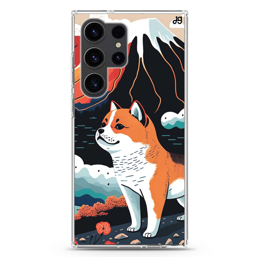 Shiba Inu with Fuji Mountain Samsung Galaxy Ultra 透明保護殼，適用 S26/S25/S24/S23 Ultra，圖1