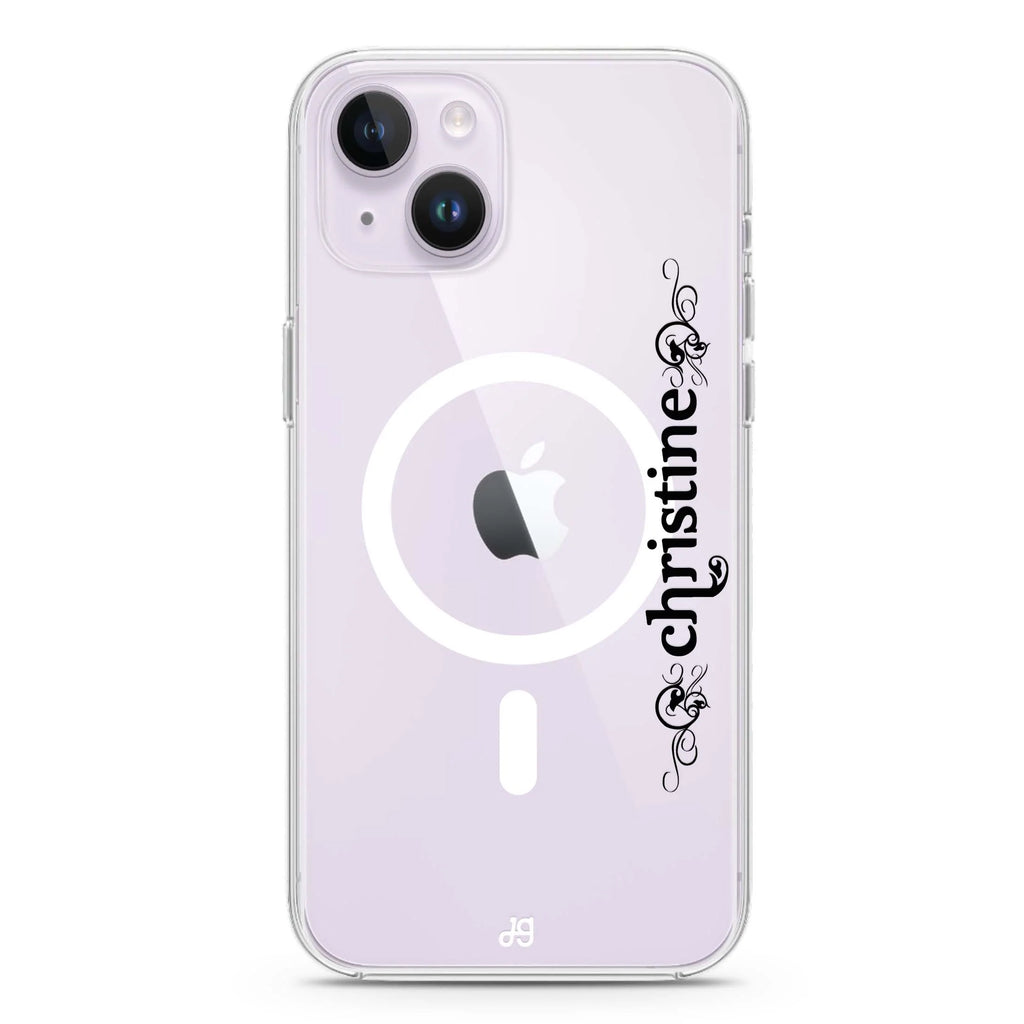 Grand Custom Name iPhone 14 Plus Magsafe 兼容水晶透明保護殼