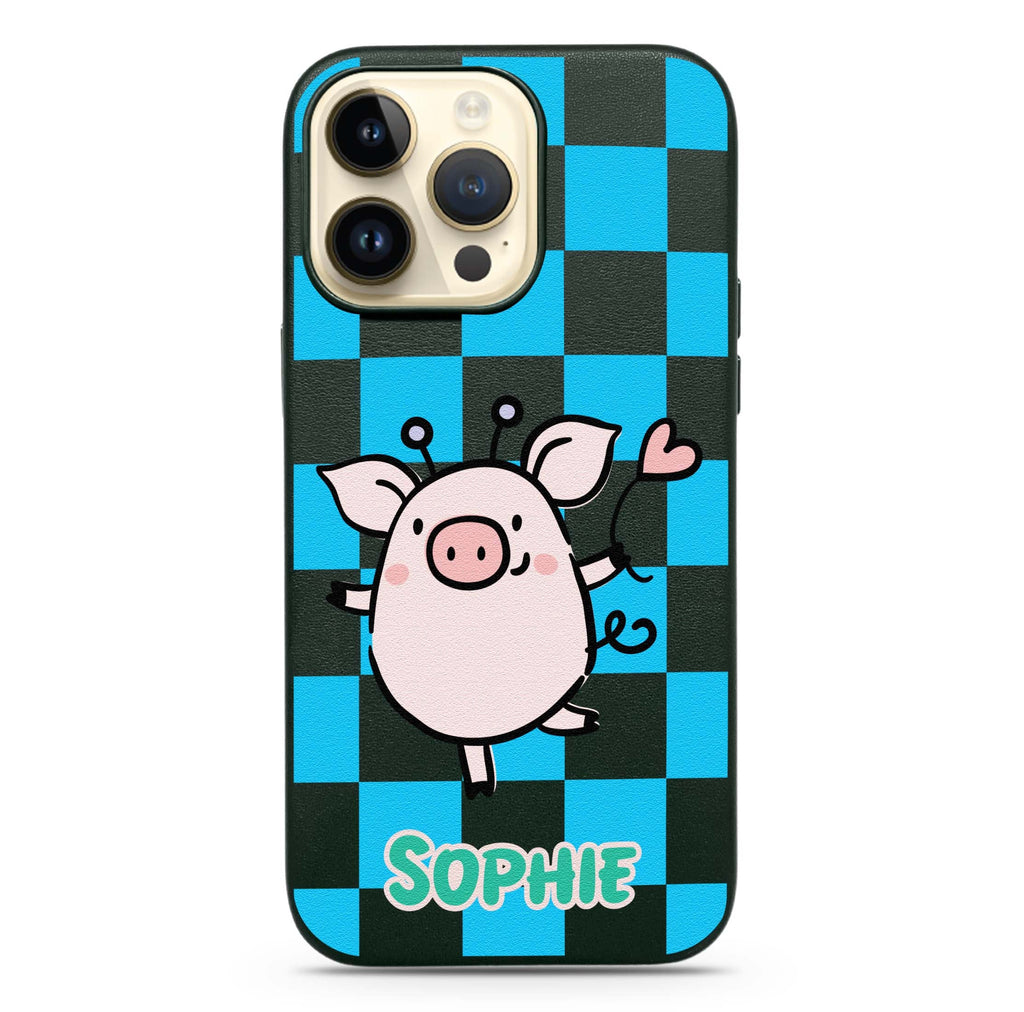 Happy Pig Magsafe 兼容皮革保護殼