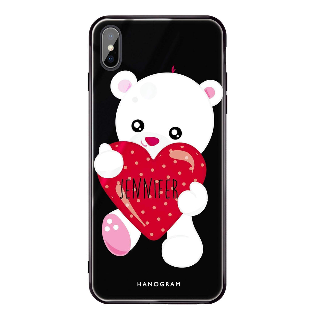 Lovely Bear iPhone XS 超薄強化玻璃殻