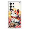 Cat & Flowers Samsung Galaxy Ultra 透明保護殼，適用 S26/S25/S24/S23 Ultra，圖1