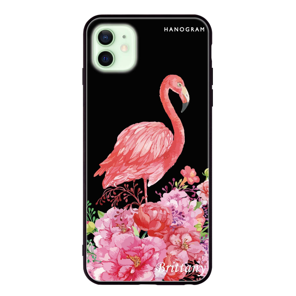Flamingo & Flower iPhone 12 超薄強化玻璃殻