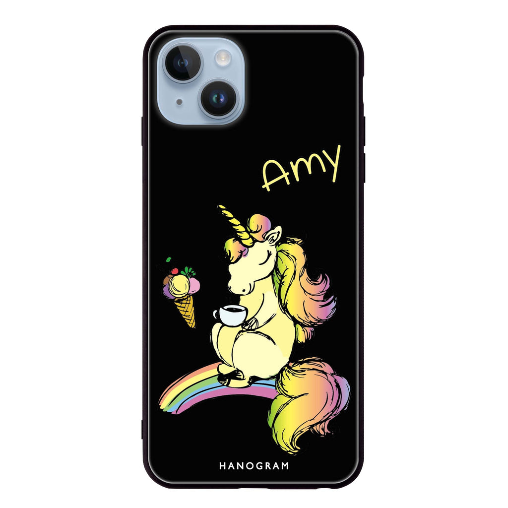 Cute Unicorn iPhone 14 超薄強化玻璃殻