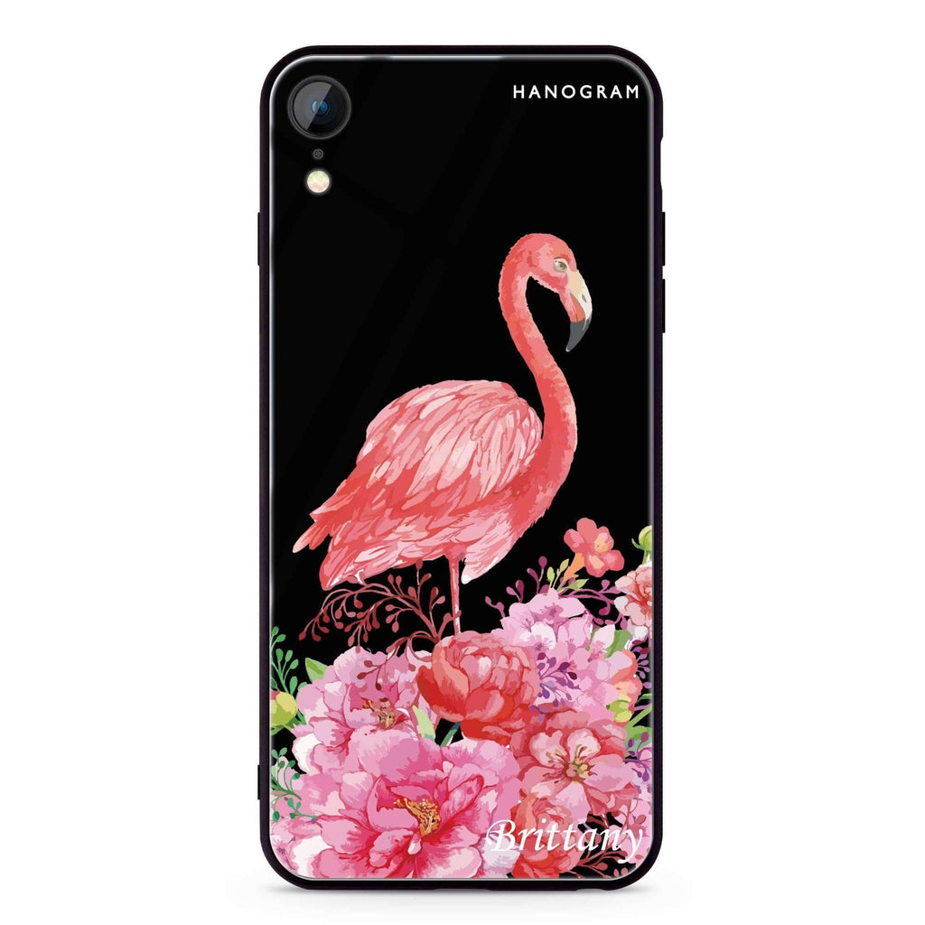 Flamingo & Flower iPhone XR 超薄強化玻璃殻