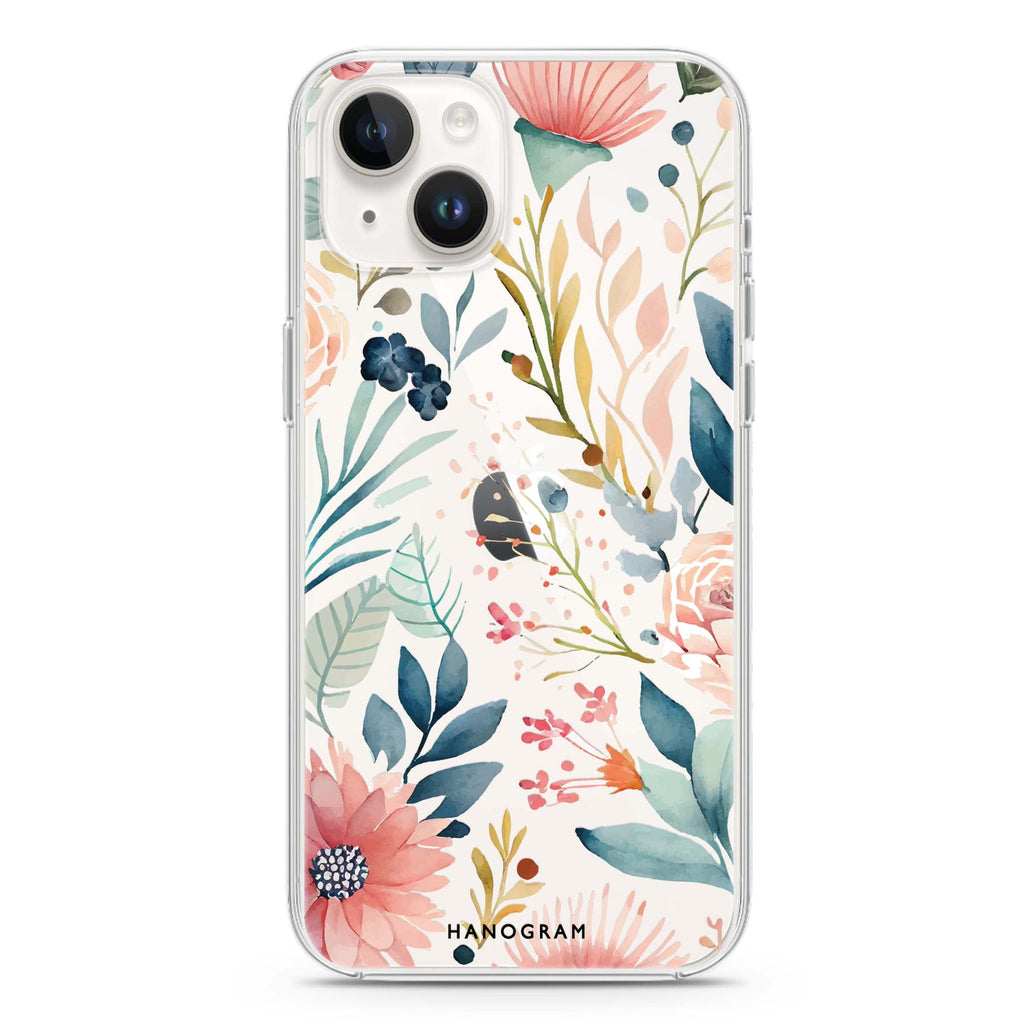 Floral Pattern iPhone 14 水晶透明保護殼