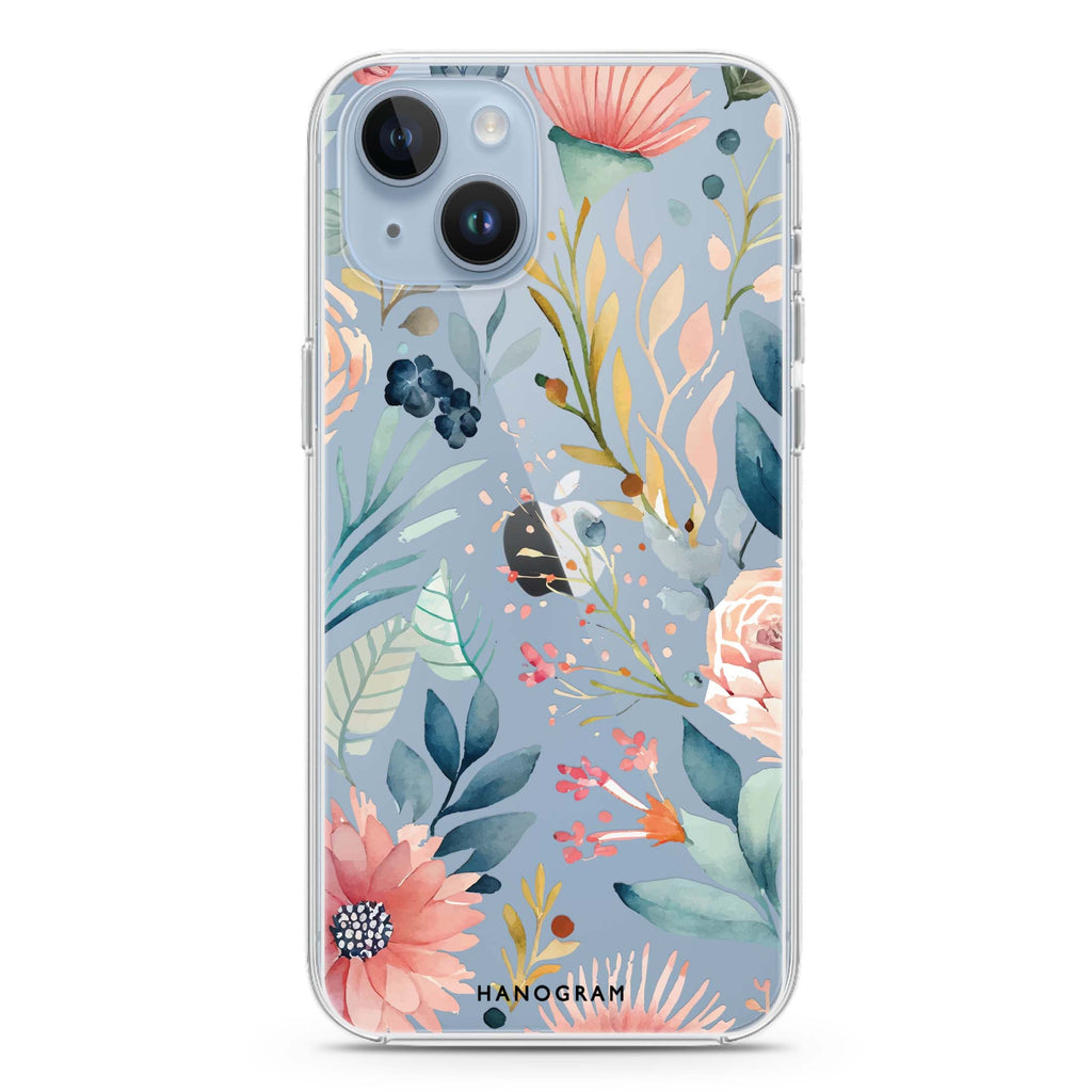 Floral Pattern iPhone 14 plus 水晶透明保護殼