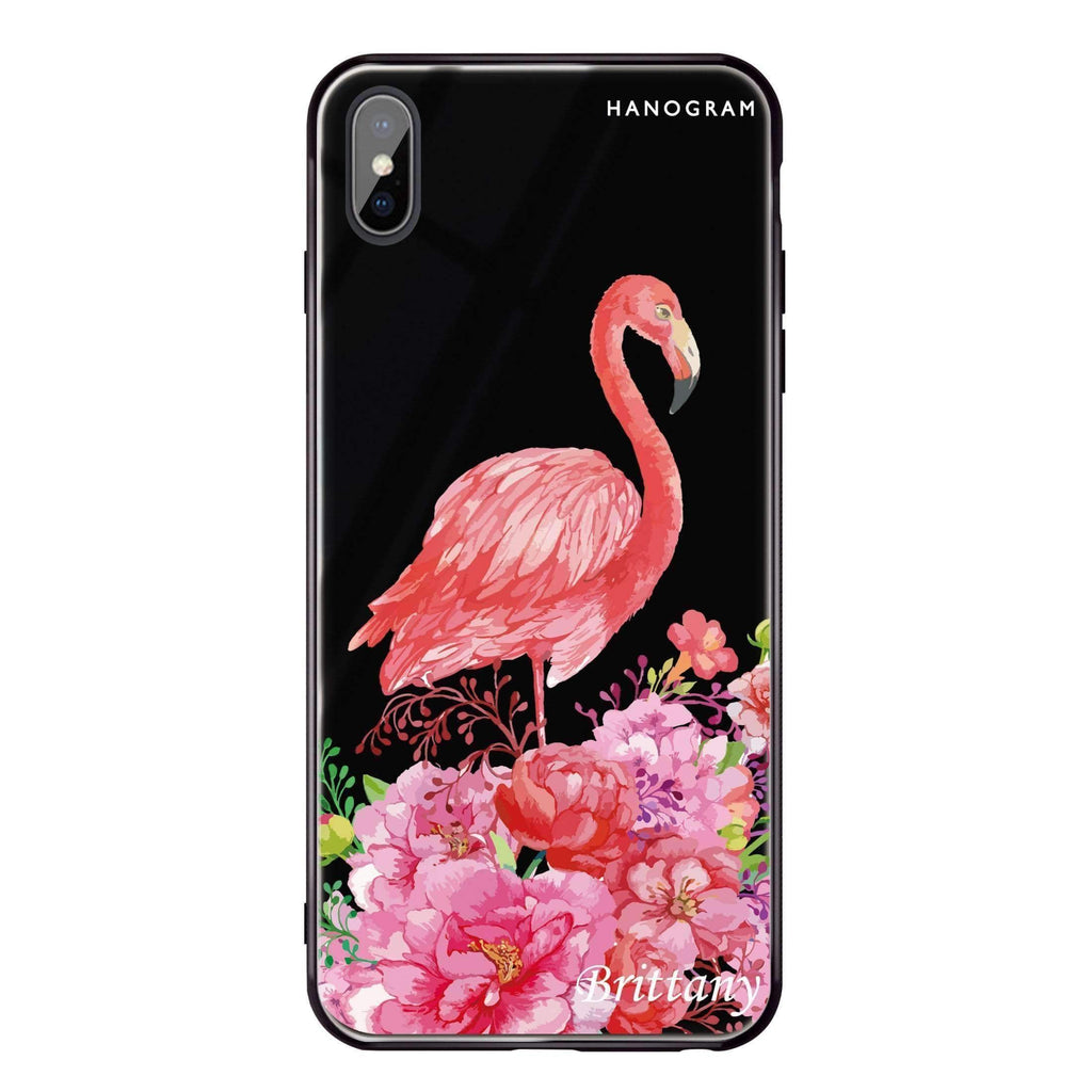 Flamingo & Flower iPhone X 超薄強化玻璃殻