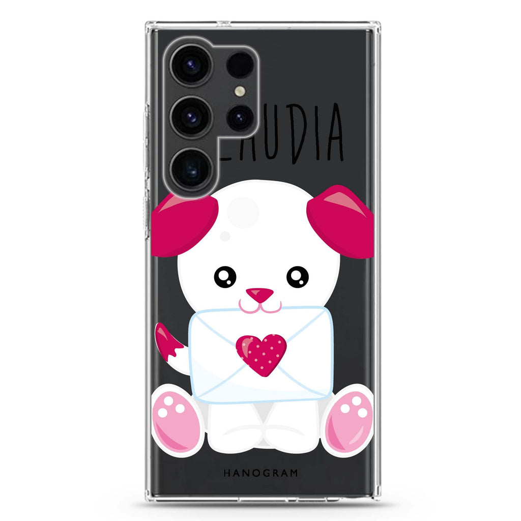 Lovely Dog Samsung Galaxy Ultra 可加名字透明保護殼，適用 S26/S25/S24/S23 Ultra，圖1