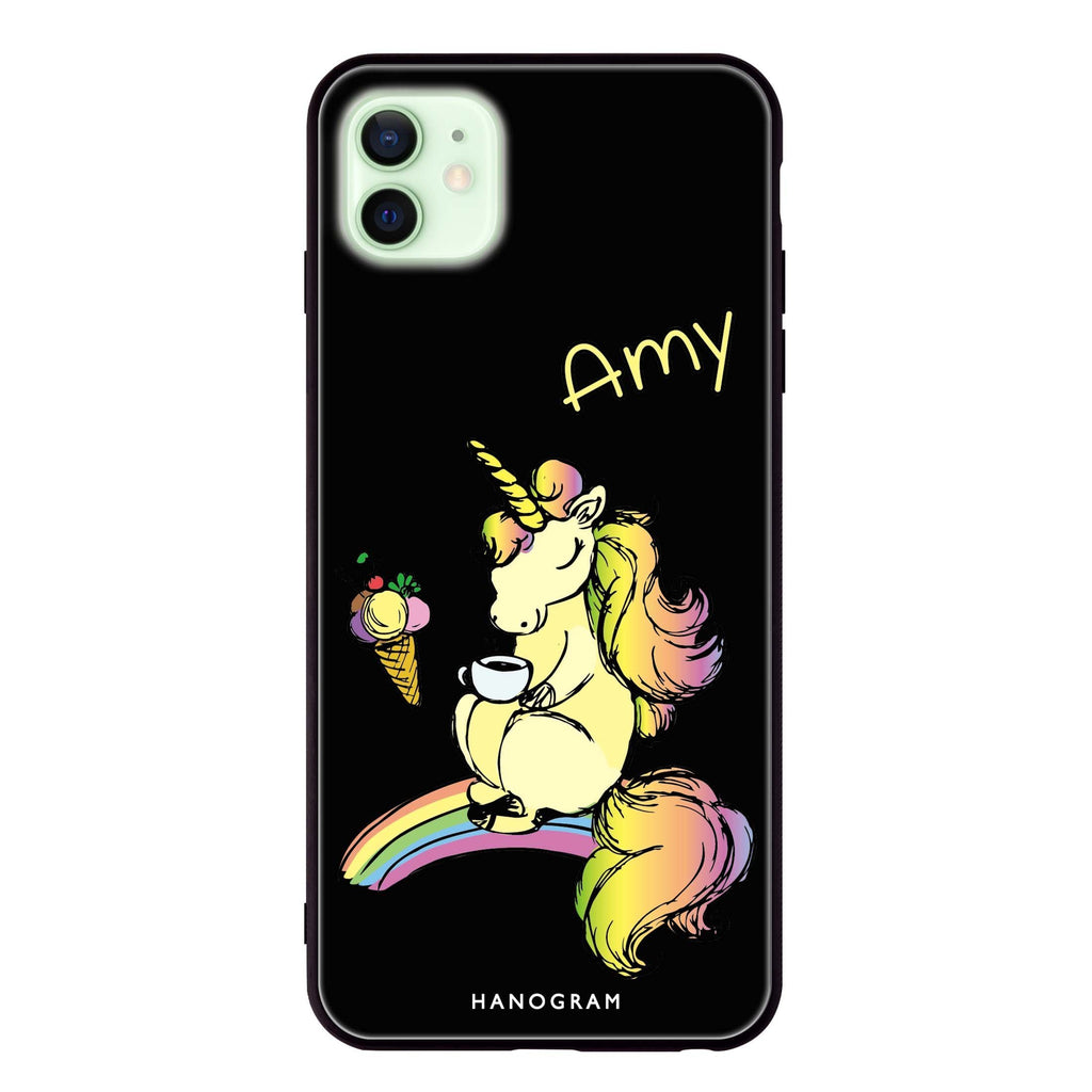 Cute Unicorn iPhone 12 mini 超薄強化玻璃殻