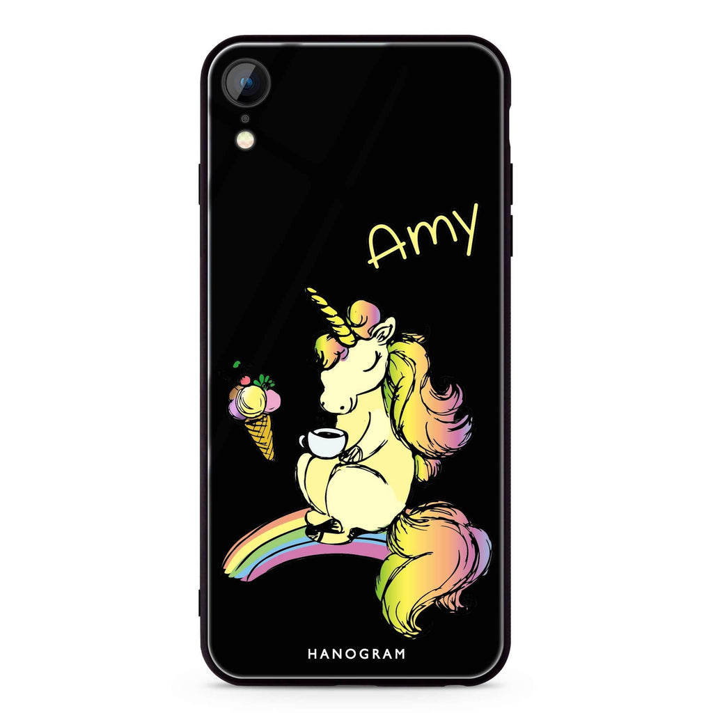 Cute Unicorn iPhone XR 超薄強化玻璃殻