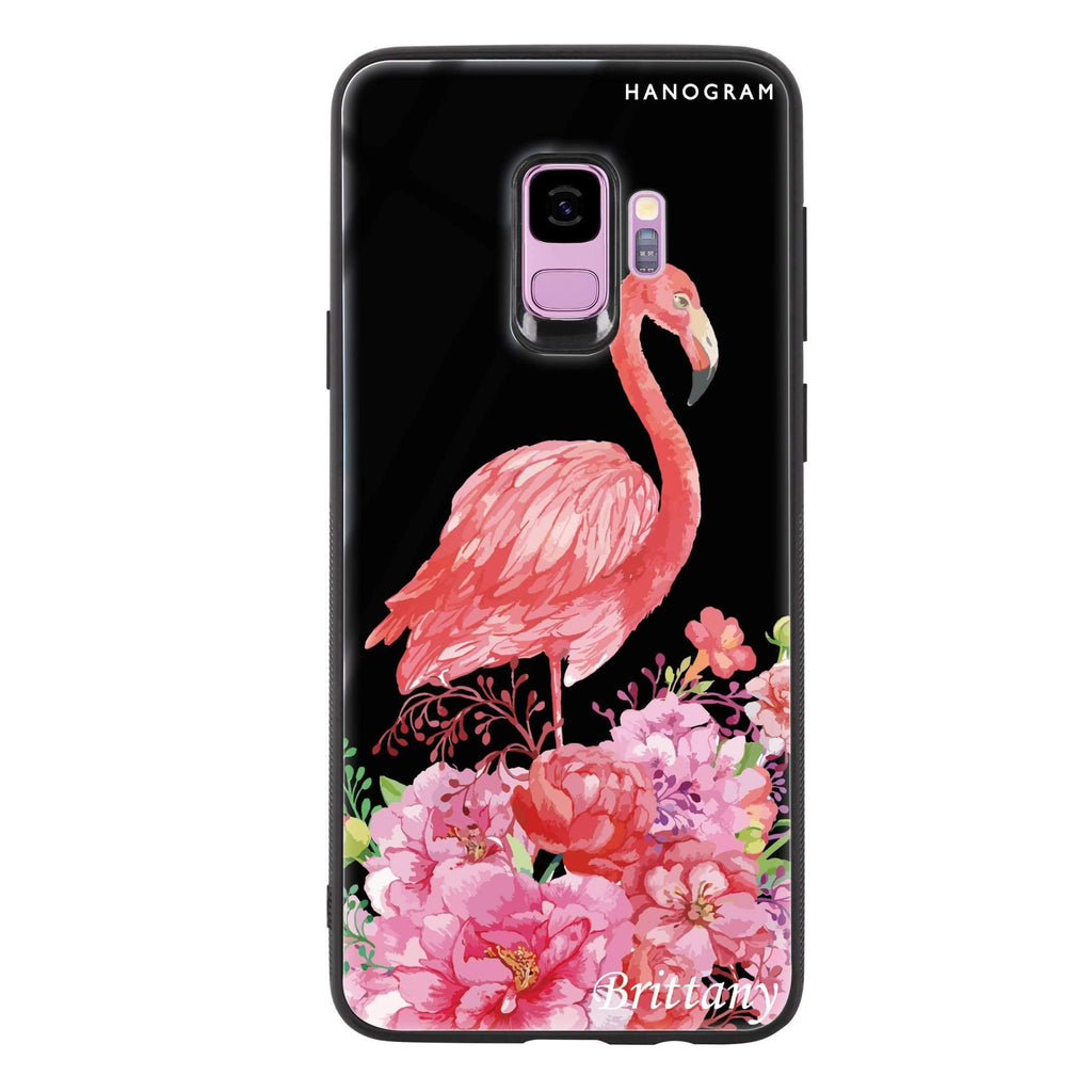 Flamingo & Flower Samsung S9 超薄強化玻璃殻