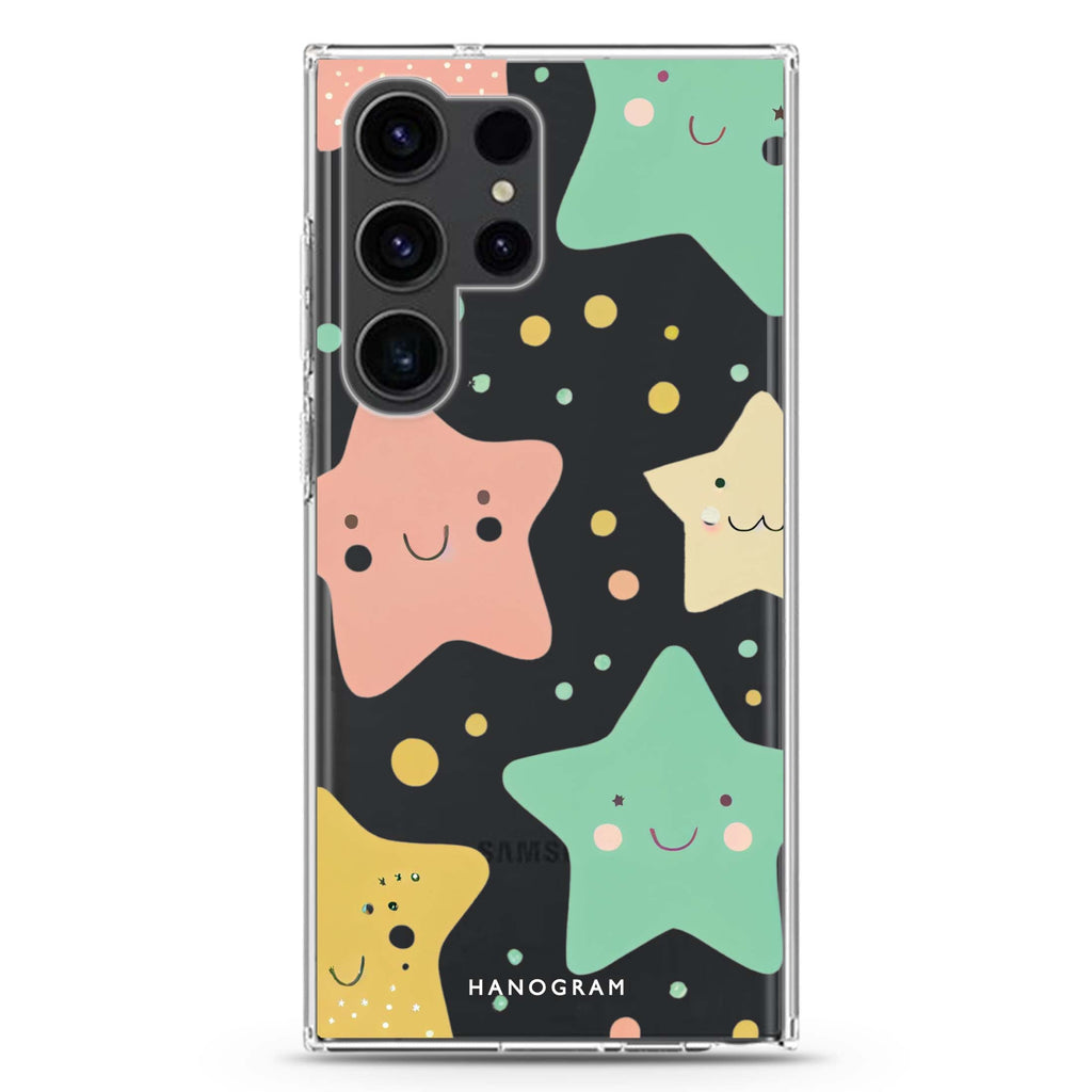 Cute Stars Samsung Galaxy Ultra 透明保護殼，適用 S26/S25/S24/S23 Ultra，圖1