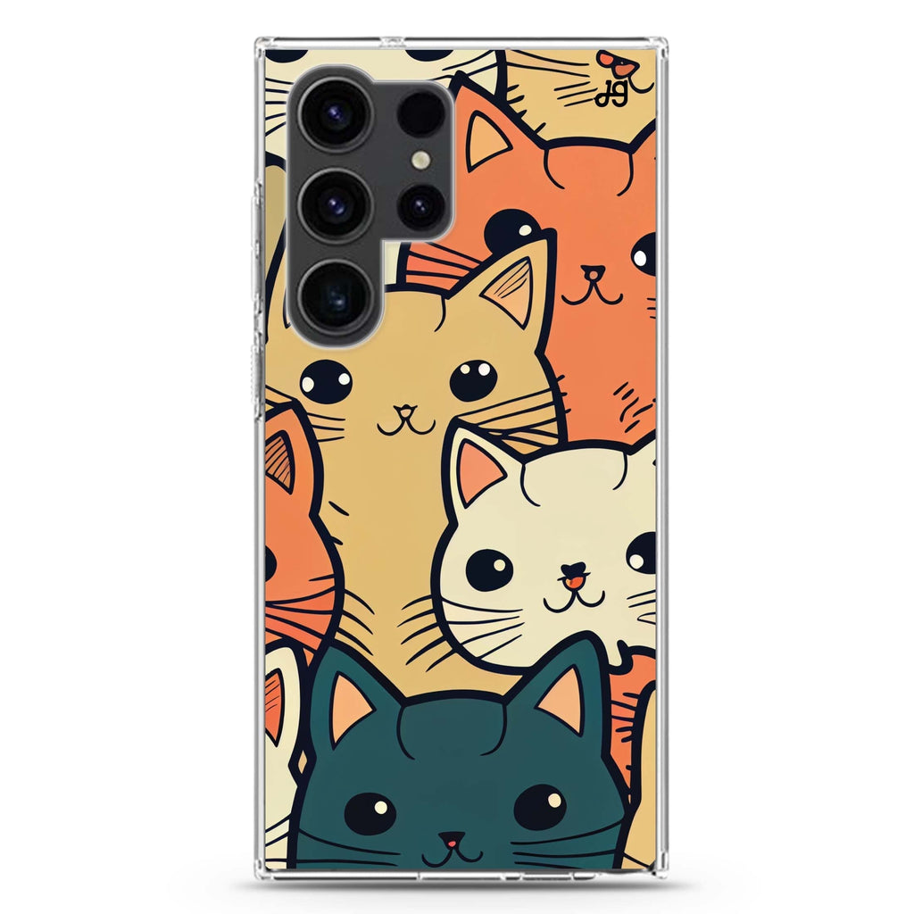 Look Cats II Samsung Galaxy Ultra 透明保護殼，適用 S26/S25/S24/S23 Ultra，圖1