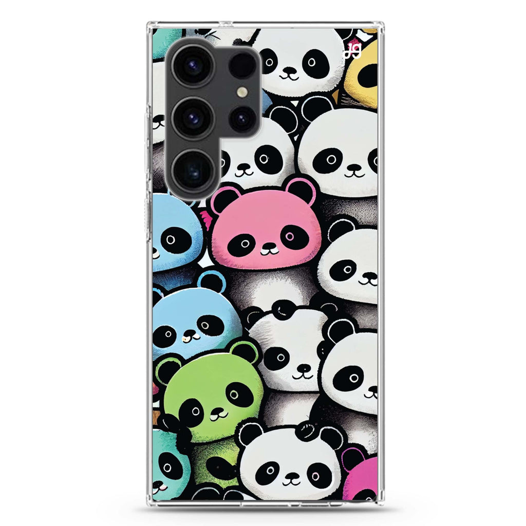 Cute Pandas Samsung Galaxy Ultra 透明保護殼，適用 S26/S25/S24/S23 Ultra，圖1