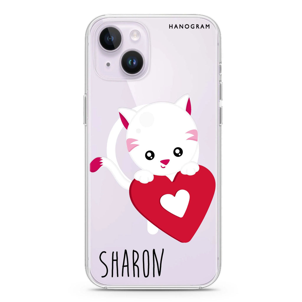 Lovely Cat iPhone 14 Plus Magsafe 兼容水晶透明保護殼
