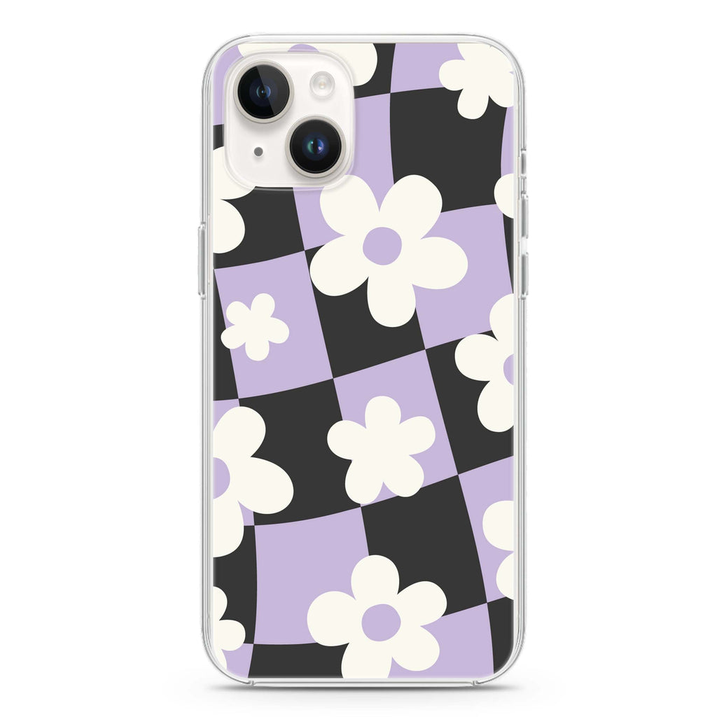 Flowers Pattern iPhone 14 Magsafe 兼容水晶透明保護殼