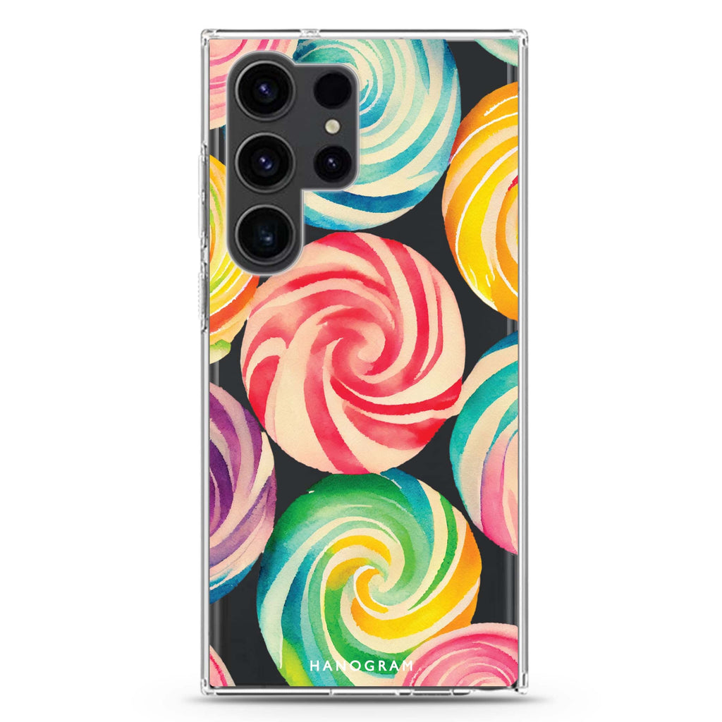Abstract Candy Samsung Galaxy Ultra 透明保護殼，適用 S26/S25/S24/S23 Ultra，圖1