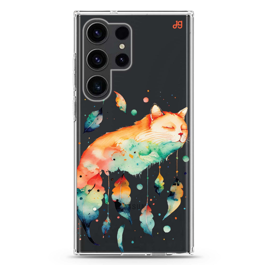 A Dream Cat Samsung Galaxy Ultra 透明保護殼，適用 S26/S25/S24/S23 Ultra，圖1