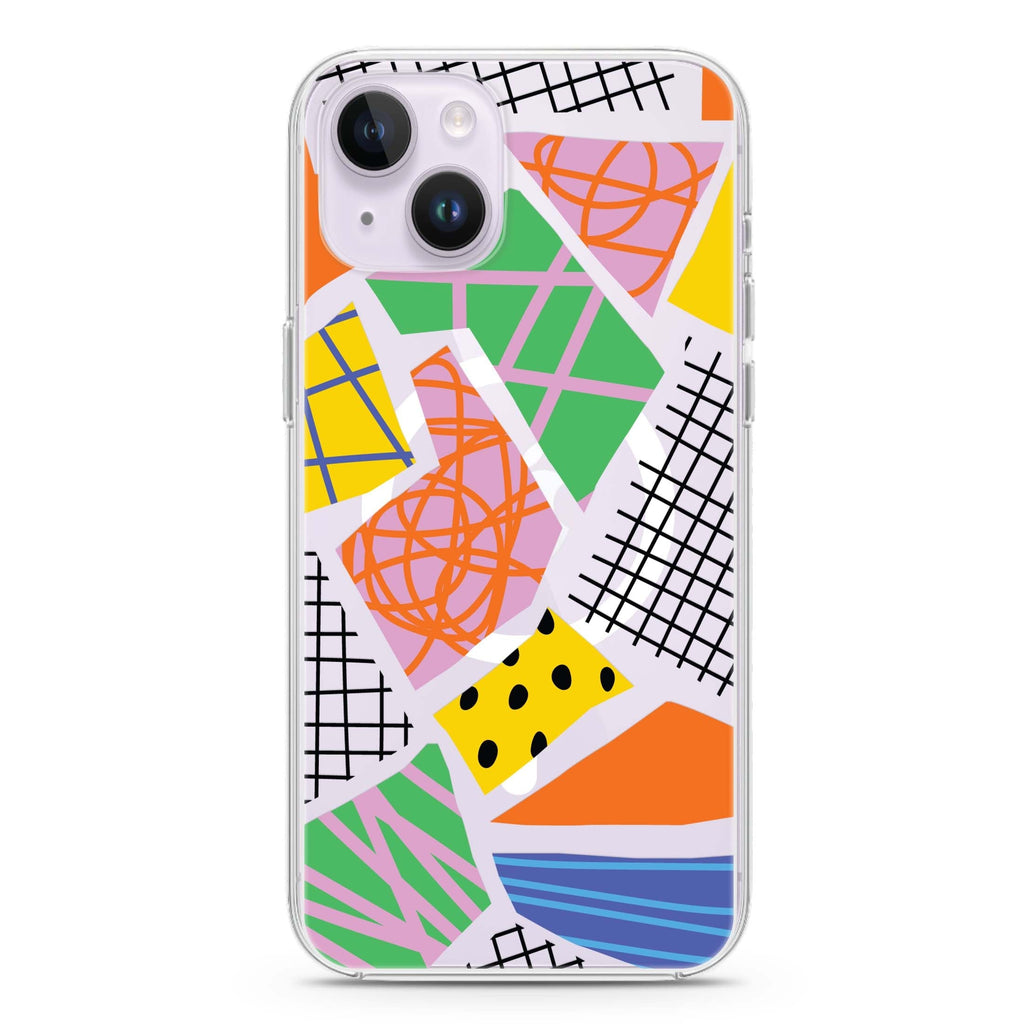 Flowers Pattern iPhone 14 Plus Magsafe 兼容水晶透明保護殼