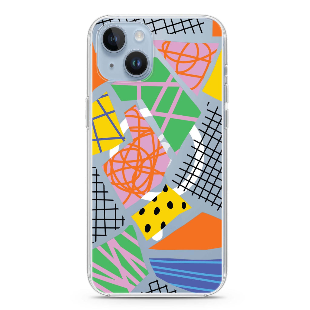 Flowers Pattern iPhone 14 Magsafe 兼容水晶透明保護殼