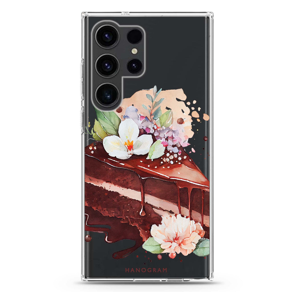 Floral Cake Samsung Galaxy Ultra 透明保護殼，適用 S26/S25/S24/S23 Ultra，圖1