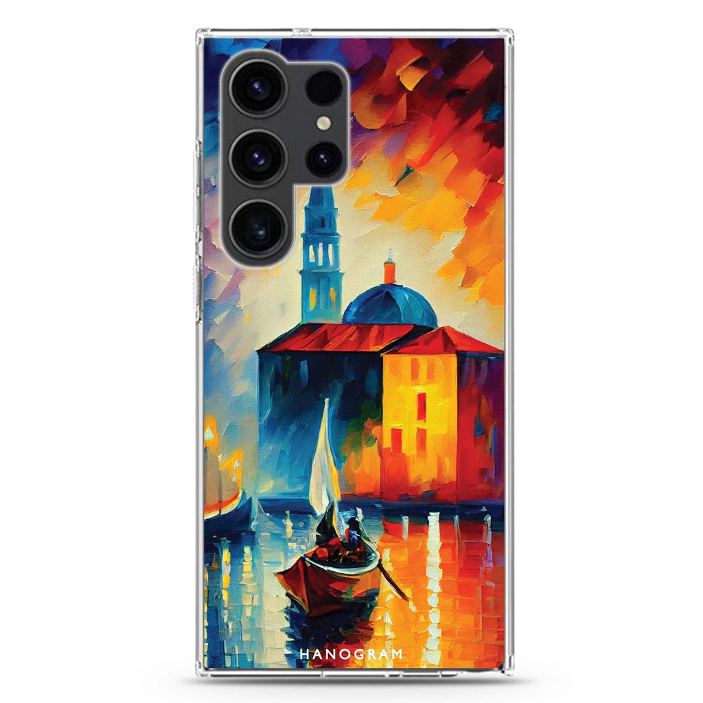 A Boat in Italy Samsung Galaxy Ultra 透明保護殼，適用 S26/S25/S24/S23 Ultra，圖1