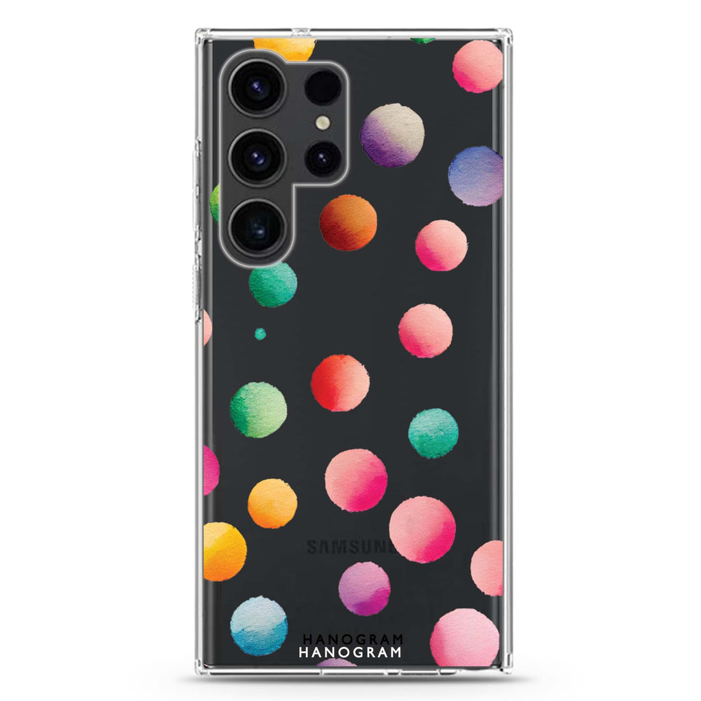 Watercolour Polka Dot Samsung Galaxy Ultra 透明保護殼，適用 S26/S25/S24/S23 Ultra，圖1