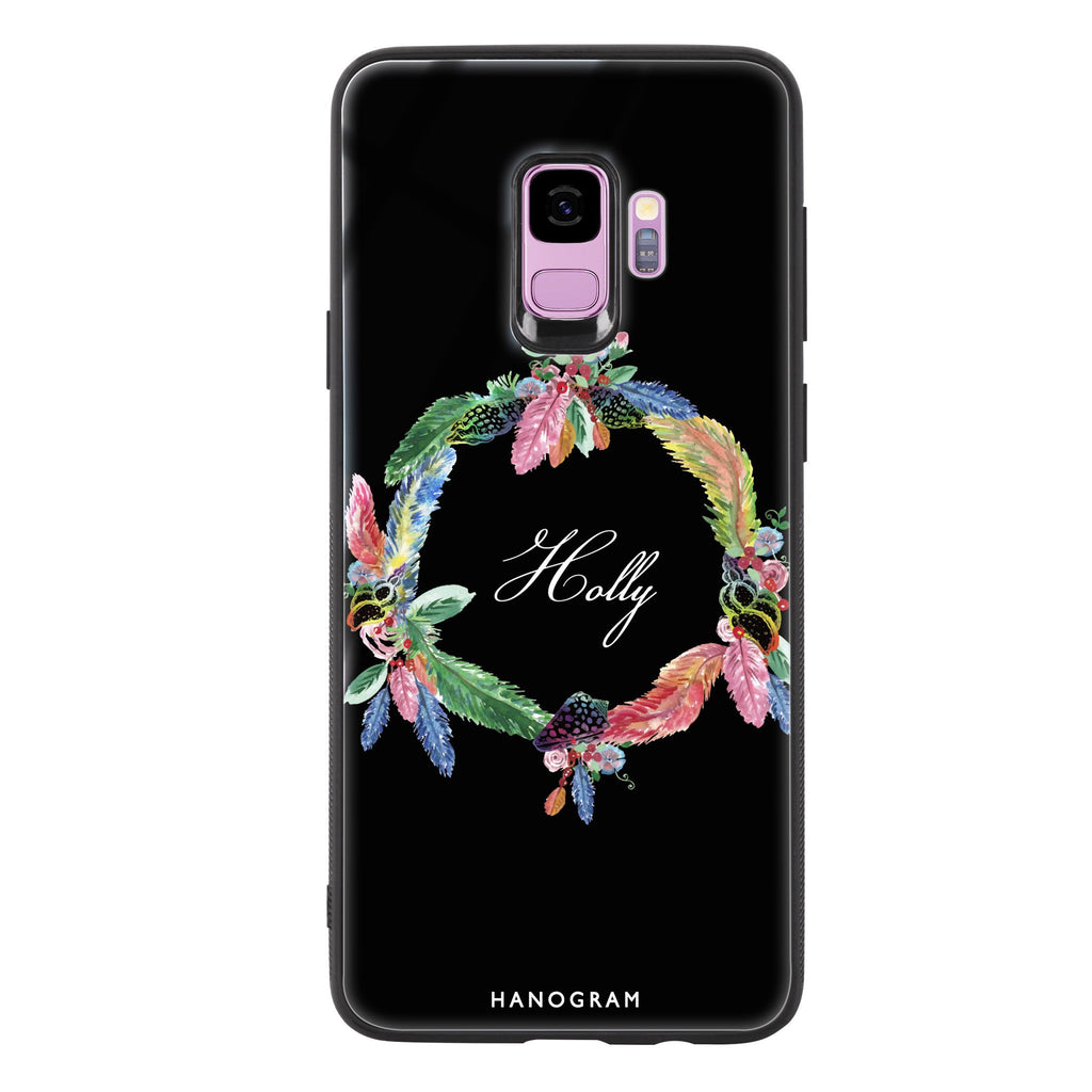 Watercolour Feather Samsung S9 超薄強化玻璃殻