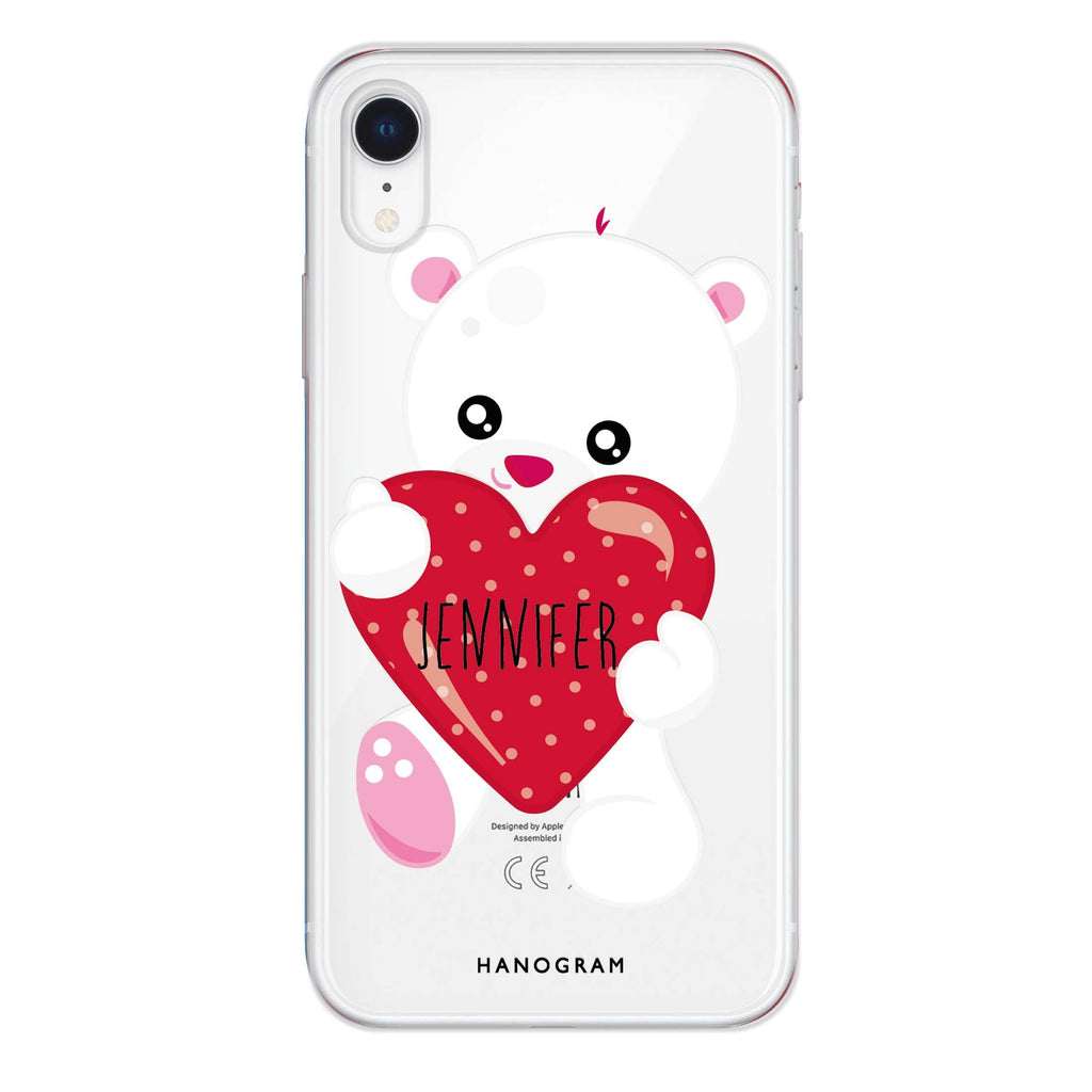 Lovely Bear iPhone XR 水晶透明保護殼