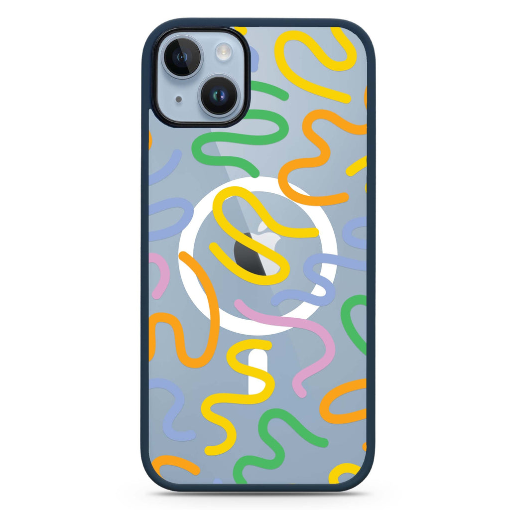 Abstract Doodles iPhone 14 Plus Magsafe 兼容防衝擊保護殼