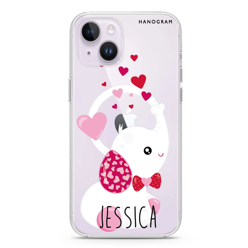 Lovely Elephant iPhone 14 Magsafe 兼容水晶透明保護殼
