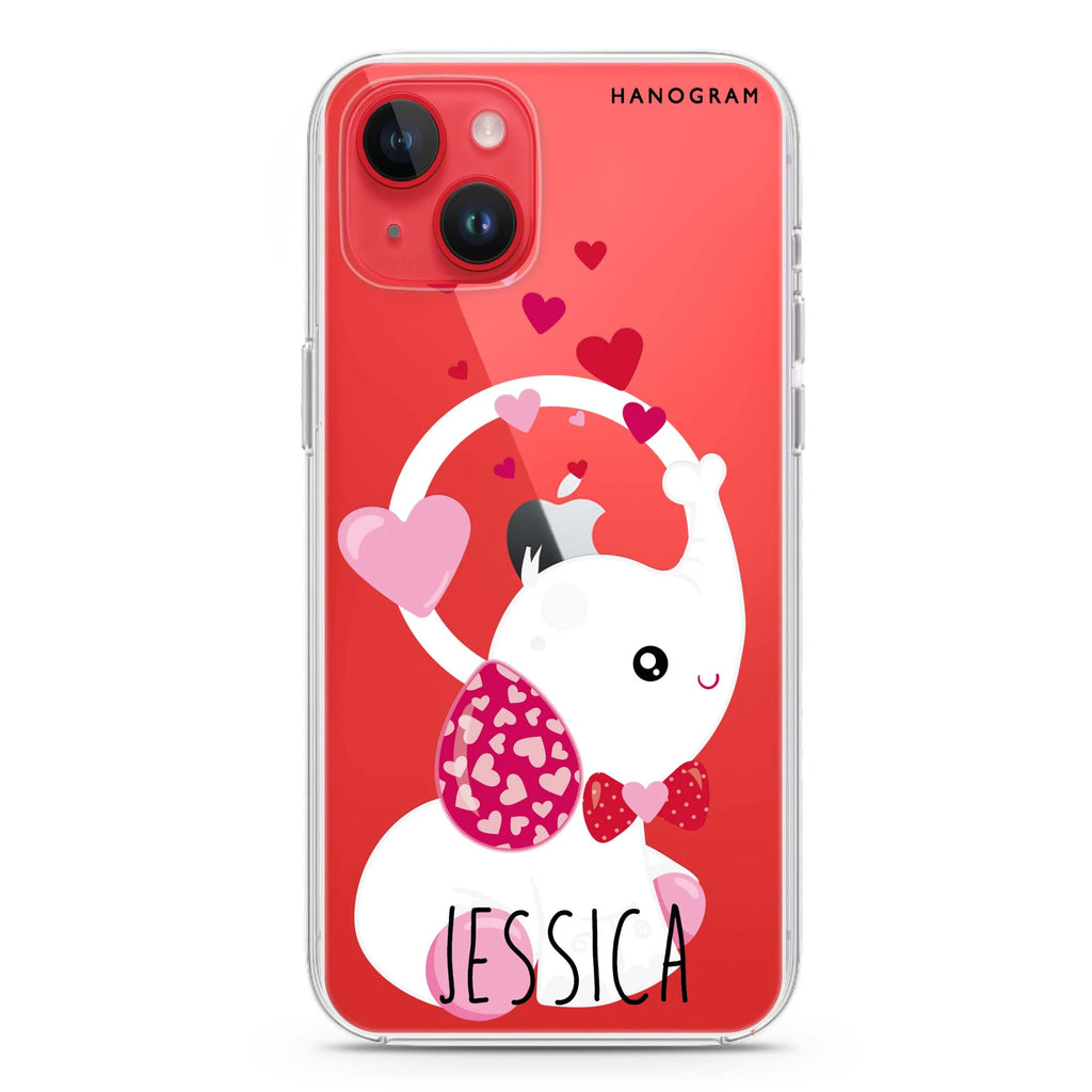 Lovely Elephant iPhone 14 Plus Magsafe 兼容水晶透明保護殼