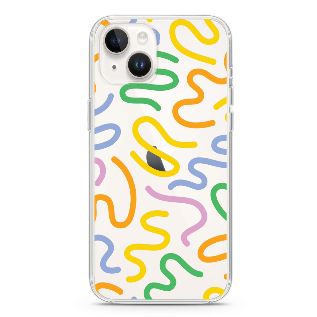 Abstract Doodles iPhone 14 plus 水晶透明保護殼