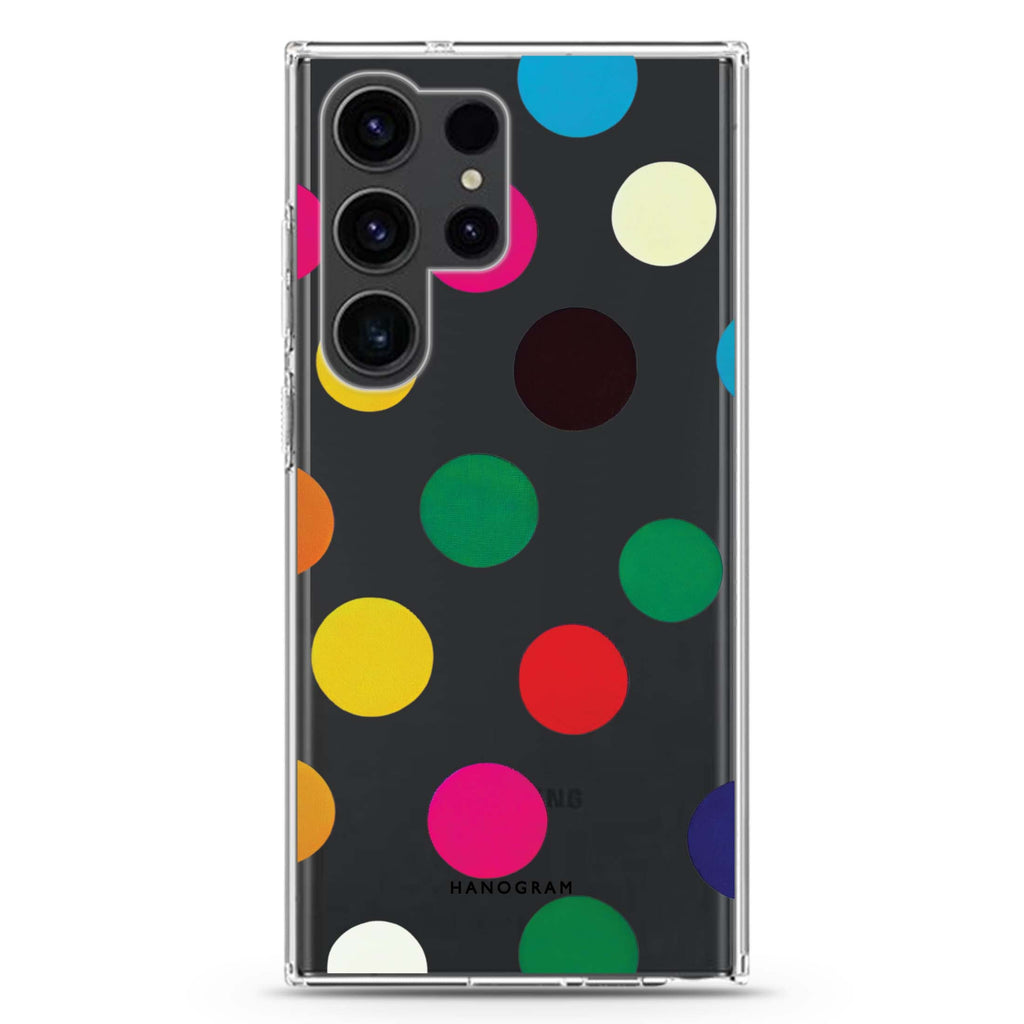 Polka Dot Pattern Samsung Galaxy Ultra 透明保護殼，適用 S26/S25/S24/S23 Ultra，圖1