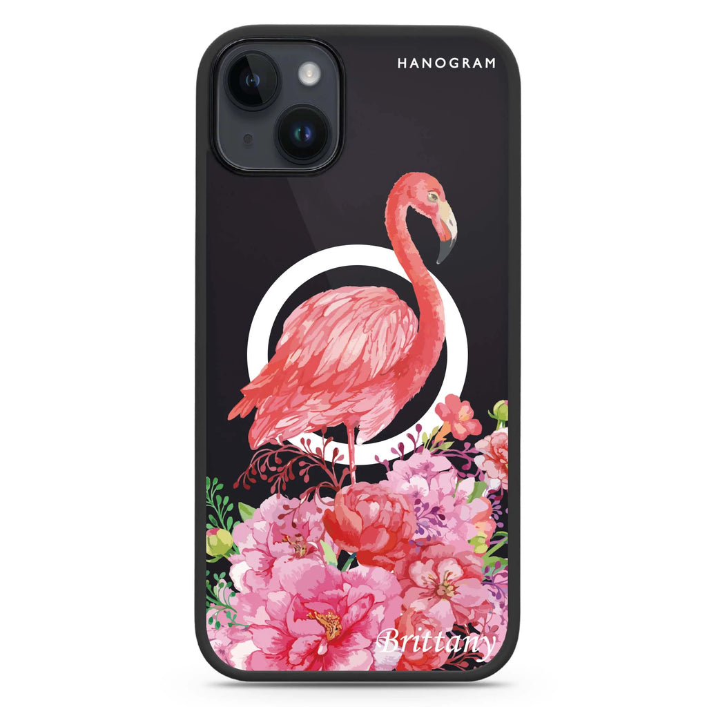 Flamingo & Flower iPhone 14 Plus Magsafe 兼容防衝擊保護殼