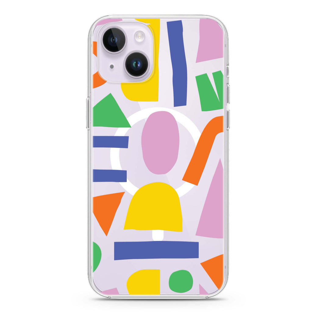 Abstract Doodles iPhone 14 Magsafe 兼容水晶透明保護殼