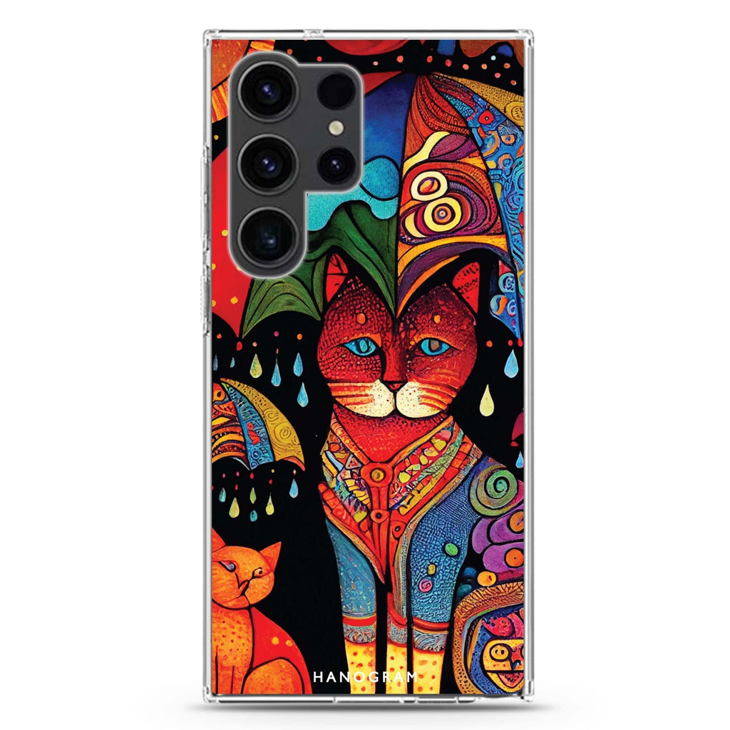 Raining Cat Samsung Galaxy Ultra 透明保護殼，適用 S26/S25/S24/S23 Ultra，圖1