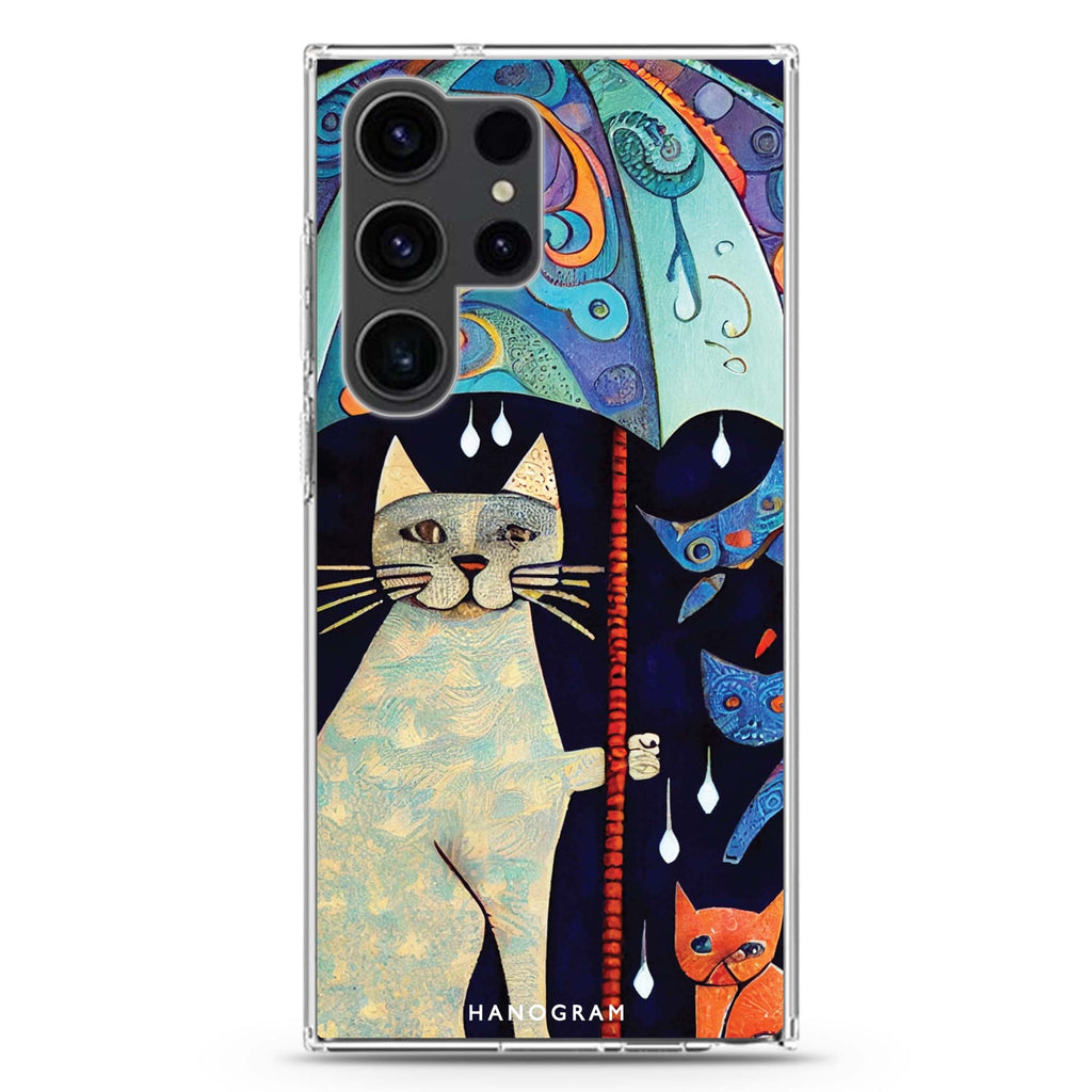 Raining Cat Samsung Galaxy Ultra 透明保護殼，適用 S26/S25/S24/S23 Ultra，圖1