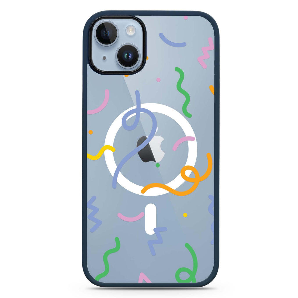 Abstract Doodles iPhone 14 Plus Magsafe 兼容防衝擊保護殼