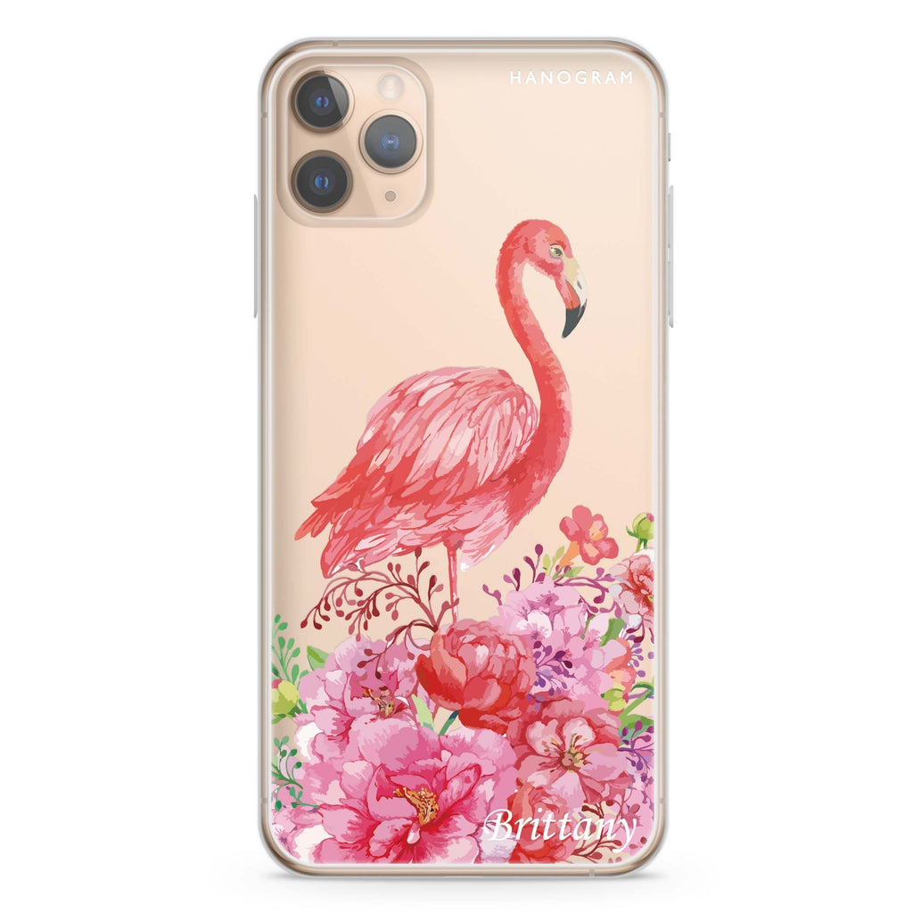 Flamingo & Flower iPhone 11 Pro Max 水晶透明保護殼